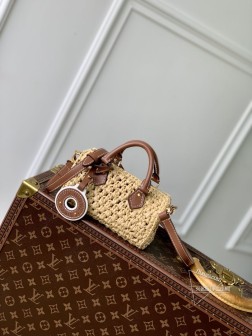 LV M83525 Nano Speedy 手袋 马达加斯加拉菲草 钩编 皮革装饰