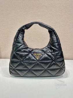 Prada普拉达 1BC183 超大Hobo腋下包 小羊皮柔软材质 A货