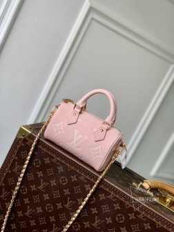 LV M81456 Nano Speedy 手袋 粉色丝印 Monogram E 材质