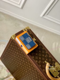 LV N40677蓝Damier Heritage帆布口袋组织者，超大图案