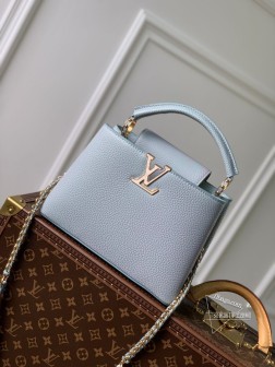 LV Capucines MM 特级复刻皮包，五金走线油边工艺