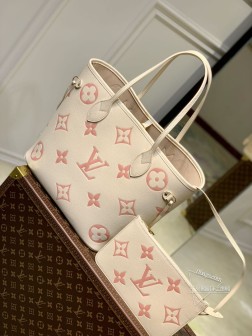 LV M21579 Neverfull 中号手袋 Monogram Empreinte 皮革