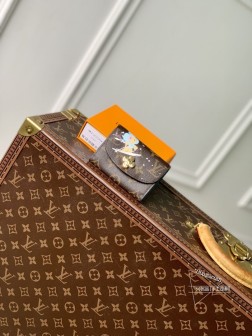 LV M12239 Rosalie 零钱包 - Monogram 帆布 - 老花蓝色丝印圣诞