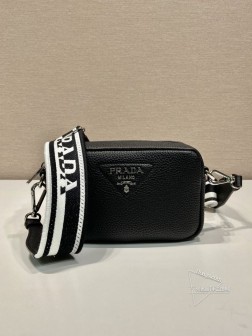 Prada 1BH192 单层小号双肩带 进口鹿皮纹牛皮 A货