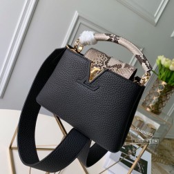 LV N95509 Capucines Mini手袋 黑色蟒蛇皮 Taurillon皮革