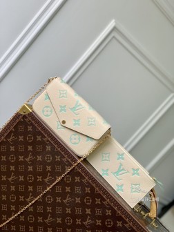 LV M69977 抹茶绿三件套 Pochette Félicie Monogram Empreinte 皮革包