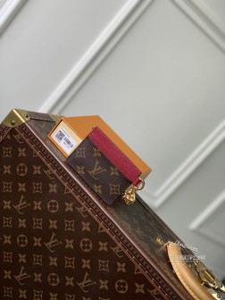 LV M82739 老花紫 Monogram 涂层帆布 牛皮革 大号卡片夹