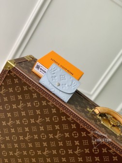 LV M83641 Portomone Rosari 女士蓝色Monogram皮革钱包