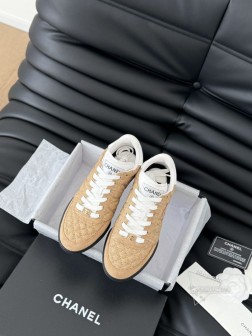 Chanel 24A小香最新菱格棒球鞋运动鞋!鞋面原版小羊皮菱格车线工艺,贵气十足的棒球鞋,脚感非常 1383