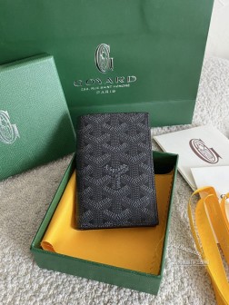 GOYARD 黑红对折卡包 限定黑系列 jet black 皮革材质