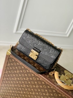 LV M46200 黑色压花 Marceau 链条包, 2022 春季款, Pochette Métis 尺寸