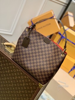 LV N44044 GRACEFUL小号手袋 Damier Ebene帆布 A货