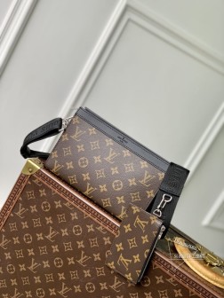 LV M81124 Alpha Wearable 钱夹 Monogram Eclipse 帆布皮革复刻