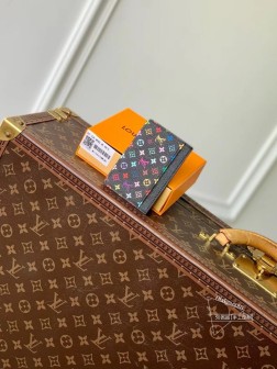 LV M13403 黑彩 彩虹调色板 Monogram 卡夹 皮革