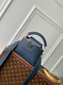 LV M24567 蓝色迷你Capucines手袋 小牛皮 高仿