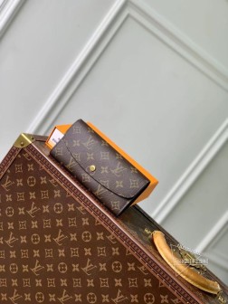 LV M60697 Emilie 钱夹 Monogram 帆布 柔软 内衬鲜艳 多袋式 高仿