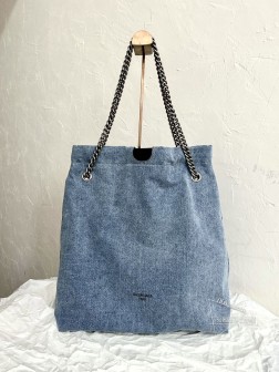 Balenciaga Crush 大号垃圾袋 丹宁牛仔蓝 设计时尚