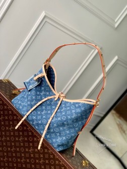 LV M46855 CarryAll MM 手袋 丹宁牛仔路易威登