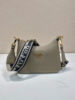 Prada普拉达 1BH193 小号单肩包 进口鹿皮纹牛皮 配织物长肩带 图片