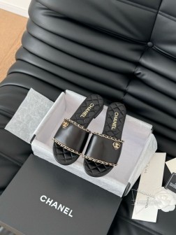 Chanel 25C春夏新款全系列链条拖鞋全系列首发 专柜有的我都有!高版本高品质鞋面牛皮 内里羊皮 590