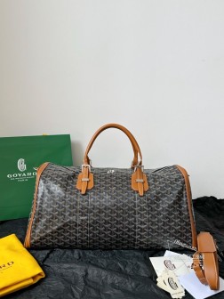 GOYARD Boston旅行袋 黑棕色 狗牙图案 文艺系列 材质优质
