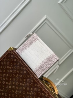 LV N41696 鳄鱼白洗漱包 Monogram Titanium帆布 高仿