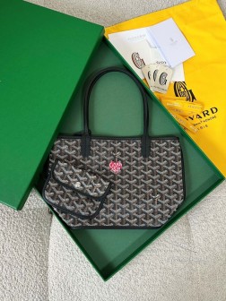 GOYARD黑色红爱心迷你双面tote购物袋 彩绘限量款  高仿