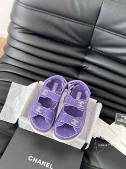 发泡大底版本 Chanel 24新款羊毛魔术贴凉鞋系列秋冬羊毛系列版本高版本 内里全羊毛 Size3 1150