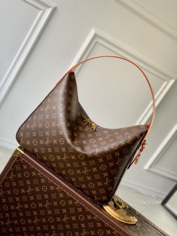LV M12098 Slouchy 中号手袋 Monogram帆布宽敞内袋