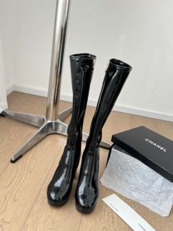 Chanel 24K新款弹力长靴防水台系列 穿上立马大长腿鞋面弹力皮 内里羊皮 真皮大底Size35 1348
