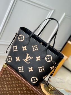LV M58907 Neverfull 手袋 牛皮革 Monogram 中号 托特