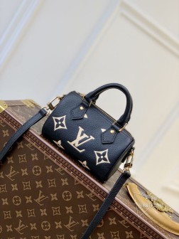 LV M81457 Nano Speedy手袋 Monogram帆布 全皮压花丝印调节肩带