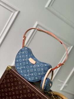 LV M46856 牛仔 Croissant MM 颂包 2024早春系列 二件套 腋下包
