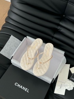 Chanel 25C春夏新款全系列链条拖鞋全系列首发 专柜有的我都有!高版本高品质鞋面牛皮 内里羊皮 589