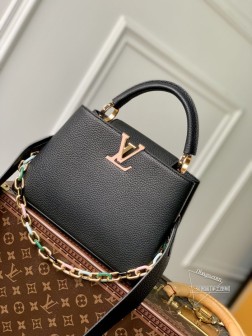 LV M21798 Capucines 迷你手袋 黑色金扣 尺寸Tauri