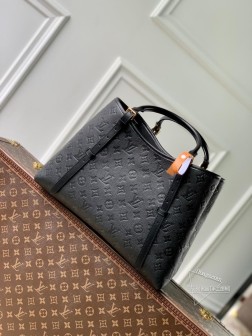 LV M47185 大号黑色 Babylone Tote 牛皮皮革 手袋