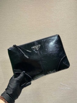 Prada普拉达 2NH006A 大号油腊手包 进口油腊皮革 复刻