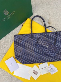 GOYARD 狗牙中号tote购物袋 深蓝色 经典款 A货