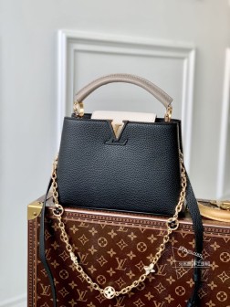 LV M20708 Capucines BB手袋 黑色 金属 Monogram花卉顶级A货