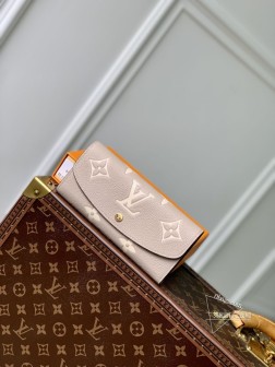 LV M60699 灰色长款三折多卡位钱包 Monogram 头层牛皮