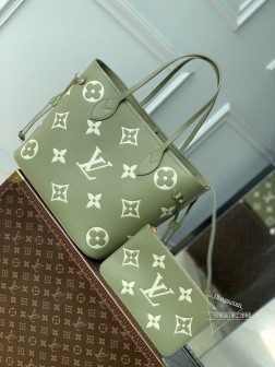 LV M46649 Neverfull 中号手袋 Monogram Empreinte 粒面牛皮革