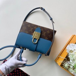 LV LOCKY BB 手袋 M44321 兰色 Monogram帆布 牛皮顶级A货