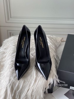 代购级 Saint Lauren经典系列字母金属跟漆皮高跟鞋 .定制级海外进口牛皮 牛漆皮搭配ZP开 370