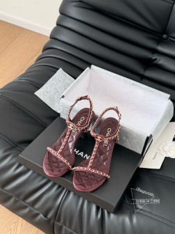 Chanel 25C春夏新款全系列链条凉鞋全系列首发 专柜有的我都有!高版本高品质 跟高1.569c 570