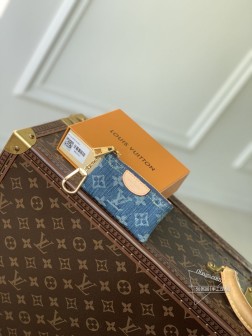 LV M82961 钥匙零钱包 Monogram 牛仔布+小牛皮饰边