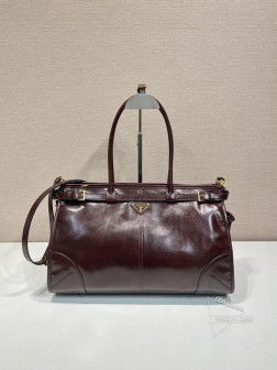 Prada普拉达 1BA433 LusSolf大号手提斜挎包 油腊皮 一比一