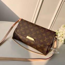 LV FAVORITE M40718 手拿/肩背包,Monogram帆布,附肩带链条