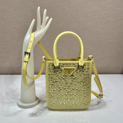 Prada普拉达 1BG331 满天星缎面托特包 水晶牛皮带 一比一