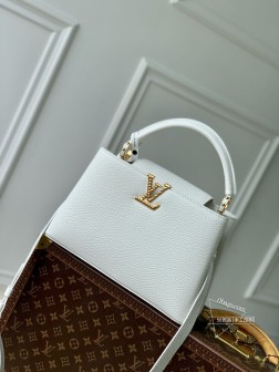 LV M24673 Capucines 手袋 白色 Taurillon 牛皮革 Nautical 系列