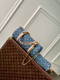 LV M46830 Monogram Denim 帆布 Papillon 手袋 微缩版本 A货